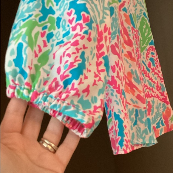 Rare Lilly Pulitzer Elsa Blouse in Original Turquoise “Let’s Cha Cha”, Size XS. - Picture 5 of 11